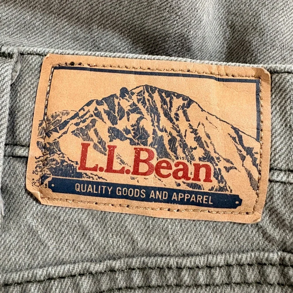 LL Bean Jeans Standard Fit Mens 34x34 Taupe Gray Cotton Casual Work Pants EUC